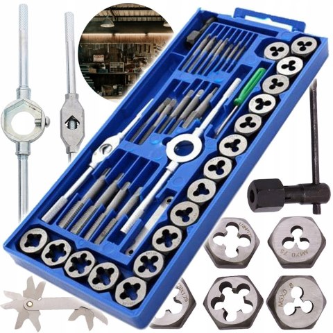 Zestaw narzynek I gwintowników 40 EL kalibrowniki