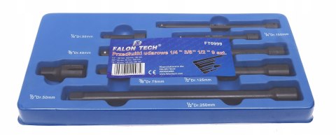 Falon Tech zestaw 9 przedłużek do kluczy udarowych