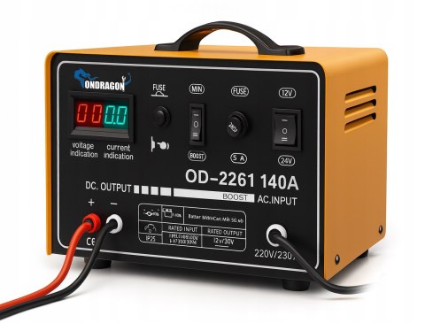 ROZRUCH 12/24V PROSTOWNIK SAMOCHODOWY Z ROZRUCHEM DO ŁADOWANIA MOC 140A LCD