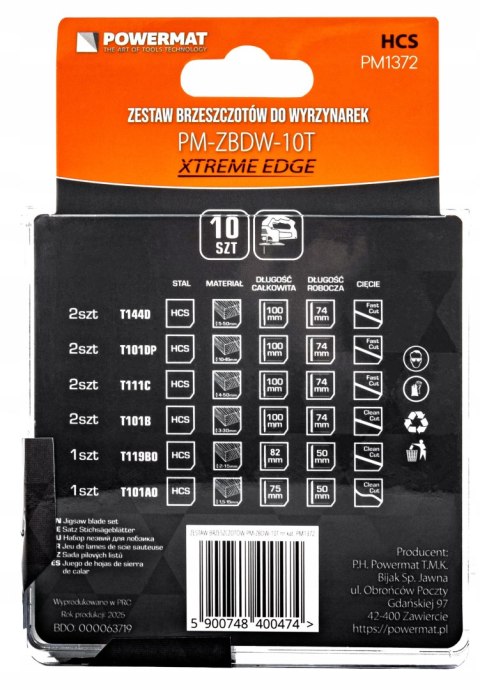 ZESTAW NOŻYKÓW BRZESZCZOTÓW DO WYRZYNARKI 10 SZTUK DREWNO SKLEJKA TWORZYWO