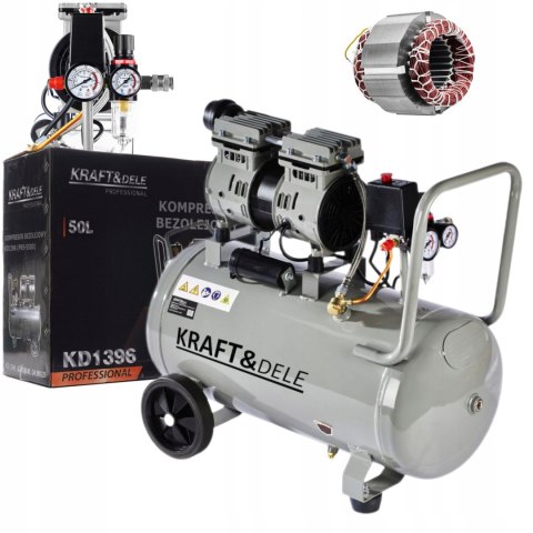 KOMPRESOR 50L CICHY BEZOLEJOWY SPREŻARKA POWIETRZA CIŚNIENIE 290/min KD1396