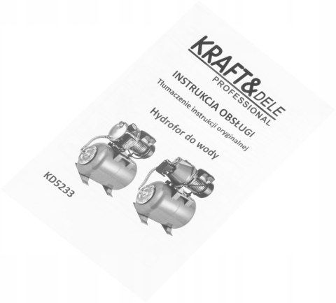 Pompa zestaw hydroforowy Kraft&Dele 1300 W 6000 l/h