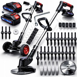 XXXL PODKASZARKA AKUMULATOROWA KOSA OGRODOWA WYKASZARKA NA KOŁACH 36V 2xAKU