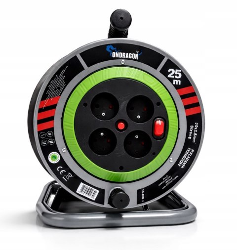 B PRZEDŁUŻACZ BĘBNOWY BUDOWLANY OGRODOWY 25M 3x2,5 KABEL NA BĘBNIE METALOWY