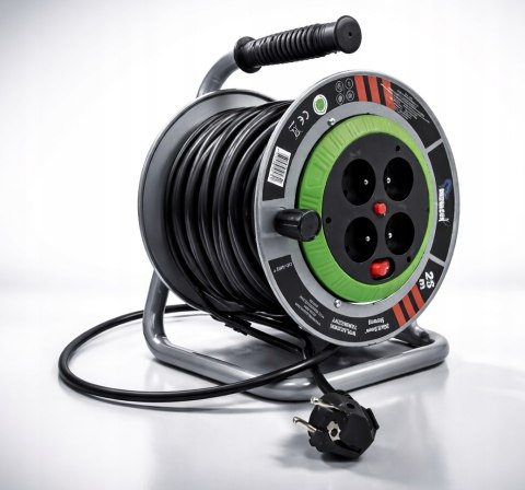 B PRZEDŁUŻACZ BĘBNOWY BUDOWLANY OGRODOWY 25M 3x2,5 KABEL NA BĘBNIE METALOWY