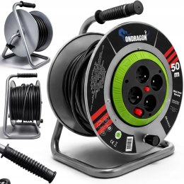 B PRZEDŁUŻACZ BĘBNOWY BUDOWLANY OGRODOWY 50M 3x2,5 KABEL NA BĘBNIE METALOWY