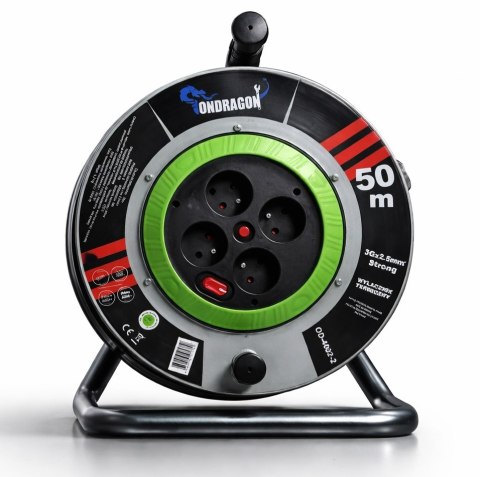 B PRZEDŁUŻACZ BĘBNOWY BUDOWLANY OGRODOWY 50M 3x2,5 KABEL NA BĘBNIE METALOWY