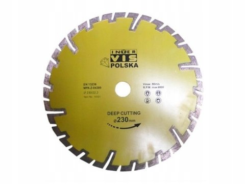 Tarcza diamentowa Inter-Vis IVDBDCUT230222Y 230x22,2mm