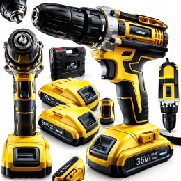 WIERTARKO WKRĘTARKA AKUMULATOROWA 36V ŻÓŁTA 2 AKUMULATORY 5.0Ah WALIZA moc