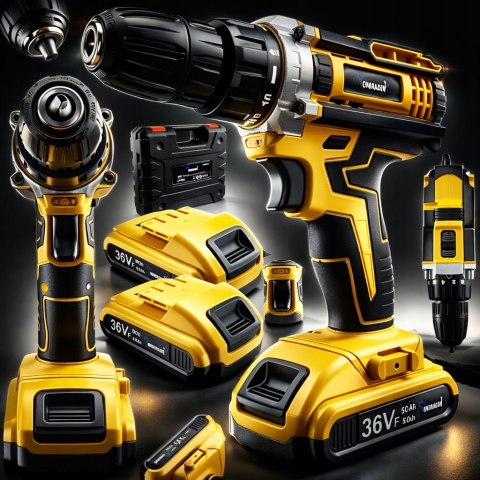WIERTARKO WKRĘTARKA AKUMULATOROWA 36V ŻÓŁTA 2 AKUMULATORY 5.0Ah WALIZA moc