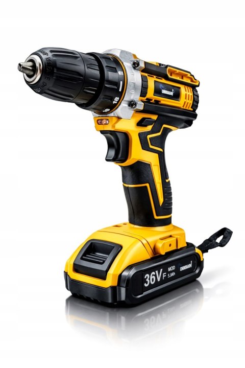WIERTARKO WKRĘTARKA AKUMULATOROWA 36V ŻÓŁTA 2 AKUMULATORY 5.0Ah WALIZA moc