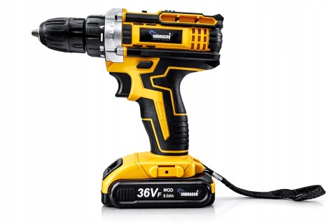WIERTARKO WKRĘTARKA AKUMULATOROWA 36V ŻÓŁTA 2 AKUMULATORY 5.0Ah WALIZA moc