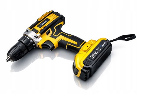WIERTARKO WKRĘTARKA AKUMULATOROWA 36V ŻÓŁTA 2 AKUMULATORY 5.0Ah WALIZA moc