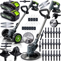 XXXL PODKASZARKA AKUMULATOROWA KOSA OGRODOWA WYKASZARKA NA KOŁACH 36V 2xAKU