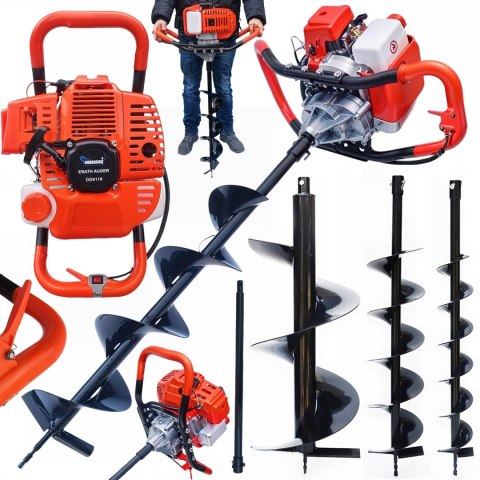 3 WIERTŁA WIERTNICA GLEBOWA ŚWIDER SPALINOWY DO GLEBY ZIEMI + PRZEDŁUŻKA