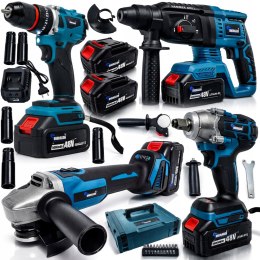 4w1 ZESTAW NARZĘDZI AKUMULATOROWYCH 5AH 48V MŁOT SZLIFIERKA WKRĘTARKA KLUCZ