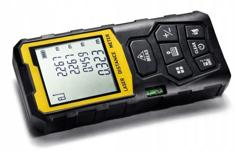 DALMIERZ LASEROWY MIERNIK ODLEGŁOŚCI CYFROWY 50M poziomica KĄTOMIERZ