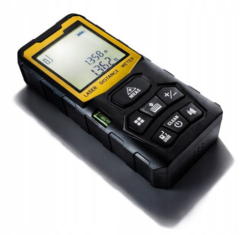 DALMIERZ LASEROWY MIERNIK ODLEGŁOŚCI CYFROWY 50M poziomica KĄTOMIERZ