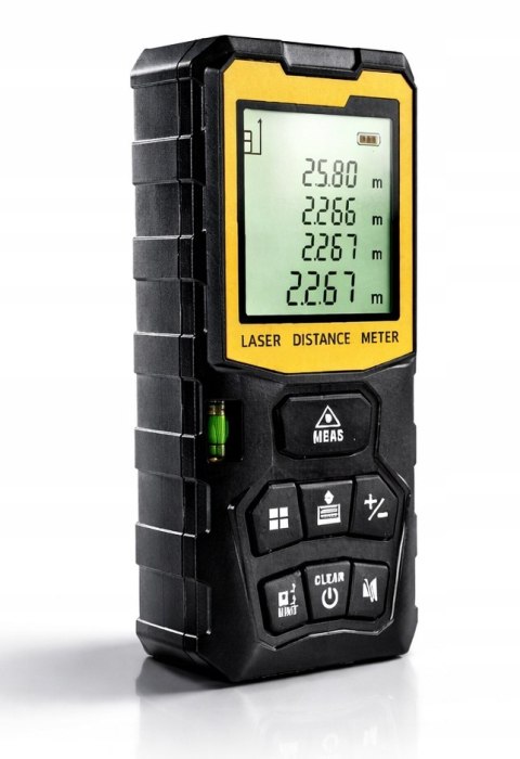 DALMIERZ LASEROWY MIERNIK ODLEGŁOŚCI CYFROWY 50M poziomica KĄTOMIERZ