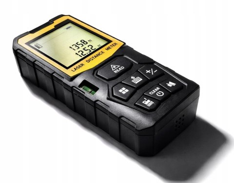 DALMIERZ LASEROWY MIERNIK ODLEGŁOŚCI CYFROWY 50M poziomica KĄTOMIERZ