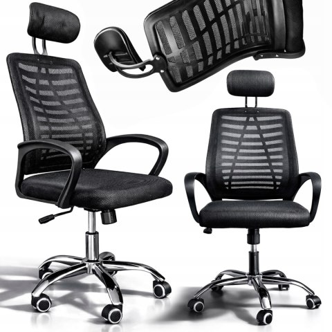 FOTEL BIUROWY OBROTOWY KRZESŁO DO BIURKA BIUROWE MIKROSIATKA KRZESEŁKO