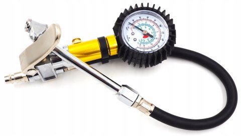 Pistolet do pompowania kół Falon-Tech z manometrem 0-15 bar, wąż 45 cm