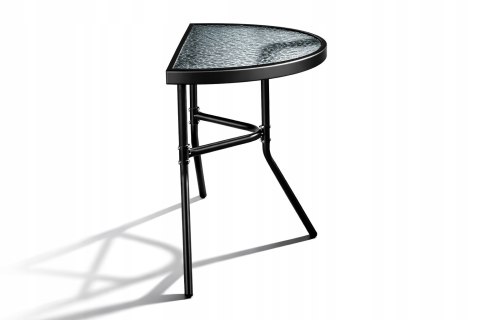 STÓŁ STOLIK OGRODOWY PÓŁOKRĄGŁY TARAS-OWY BALKON-OWY OGRÓD SZKLANY BLAT