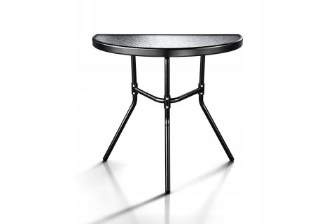 STÓŁ STOLIK OGRODOWY PÓŁOKRĄGŁY TARAS-OWY BALKON-OWY OGRÓD SZKLANY BLAT