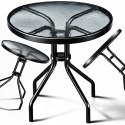 STÓŁ STOLIK OKRĄGŁY SZKLANY METAL OGRODOWY BALKON-OWY TARAS-OWY KAWOWY