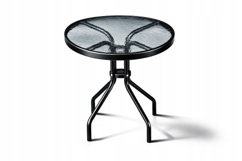 STÓŁ STOLIK OKRĄGŁY SZKLANY METAL OGRODOWY BALKON-OWY TARAS-OWY KAWOWY