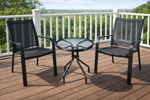 STÓŁ STOLIK OKRĄGŁY SZKLANY METAL OGRODOWY BALKON-OWY TARAS-OWY KAWOWY