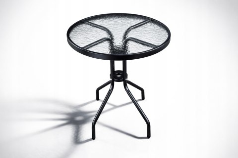 STÓŁ STOLIK OKRĄGŁY SZKLANY METAL OGRODOWY BALKON-OWY TARAS-OWY KAWOWY