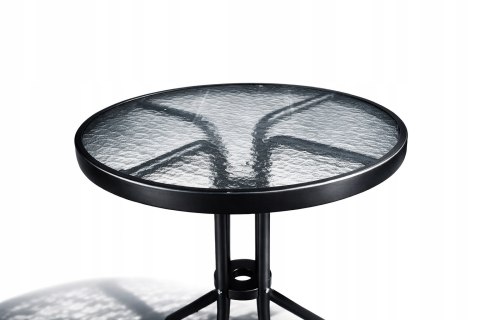 STÓŁ STOLIK OKRĄGŁY SZKLANY METAL OGRODOWY BALKON-OWY TARAS-OWY KAWOWY