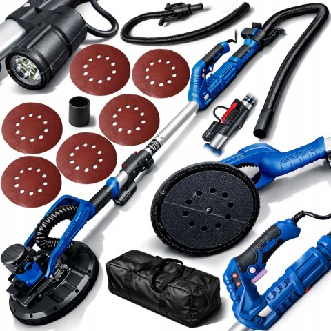 SZLIFIERKA ŻYRAFA DO GIPSU TYNKÓW GŁADZI TYNKU 2100W LED BEZPYŁOWA 225mm