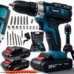 WIERTARKO WKRĘTARKA AKUMULATOROWA 36V ŻÓŁTA + 2 AKUMULATORY 5.0Ah W WALIZA