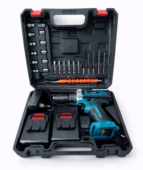 WIERTARKO WKRĘTARKA AKUMULATOROWA 36V ŻÓŁTA + 2 AKUMULATORY 5.0Ah W WALIZA