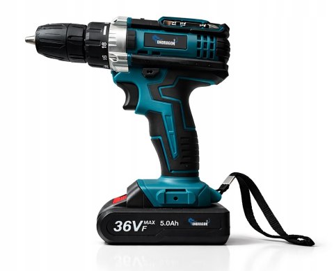 WIERTARKO WKRĘTARKA AKUMULATOROWA 36V ŻÓŁTA + 2 AKUMULATORY 5.0Ah W WALIZA