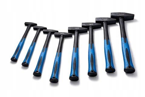 ZESTAW MŁOTKÓW ŚLUSARSKICH MŁOTEK MŁOTKI 8SZT 100 - 1500G FIBERGLASS PRO