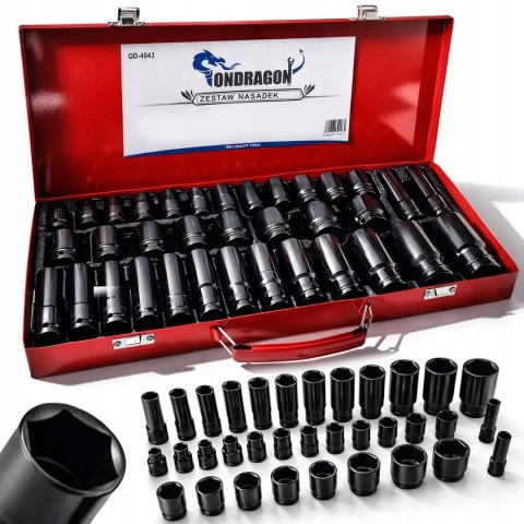 ZESTAW NASADEK UDAROWYCH 8-32 NASADKI UDAROWE 1/2 UDAR 35 ELEMENTÓW WALIZKA