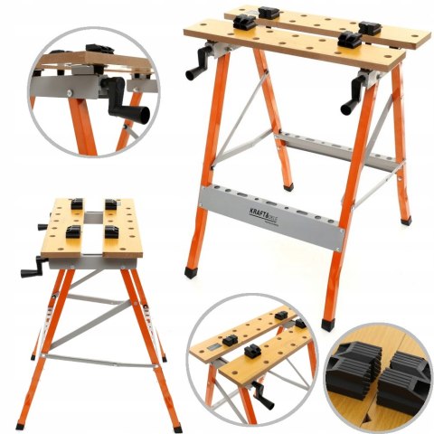 Stół warsztatowy składany Kraft&Dele MDF regulowany 100 kg 60x24 cm