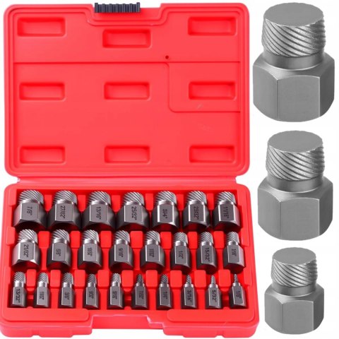 WYKRĘTAKI DO URWANYCH ZERWANYCH UKRĘCONYCH ZŁAMANYCH ŚRUB 25el ZESTAW