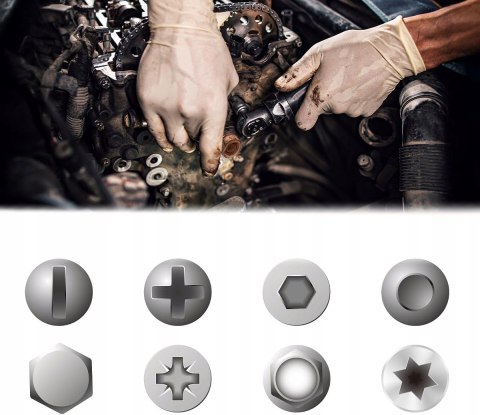 WYKRĘTAKI DO URWANYCH ZERWANYCH UKRĘCONYCH ZŁAMANYCH ŚRUB 25el ZESTAW