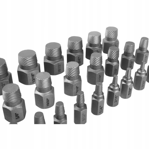 WYKRĘTAKI DO URWANYCH ZERWANYCH UKRĘCONYCH ZŁAMANYCH ŚRUB 25el ZESTAW