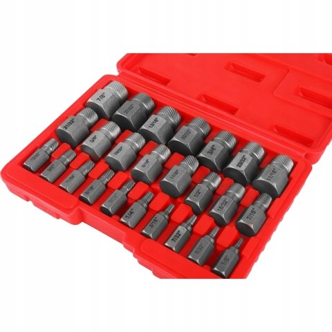 WYKRĘTAKI DO URWANYCH ZERWANYCH UKRĘCONYCH ZŁAMANYCH ŚRUB 25el ZESTAW