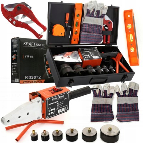 ZGRZEWARKA POLIFUZYJNA 2900W DO RUR PP PCV 6 MATRYC MIARKA POZIOMNICA K3072