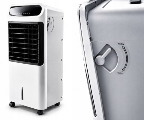 2w1 KLIMATYZATOR WODNY WENTYLATOR PODŁOGOWY OSCYLACJA KLIMATOR GRZEJNIK LCD