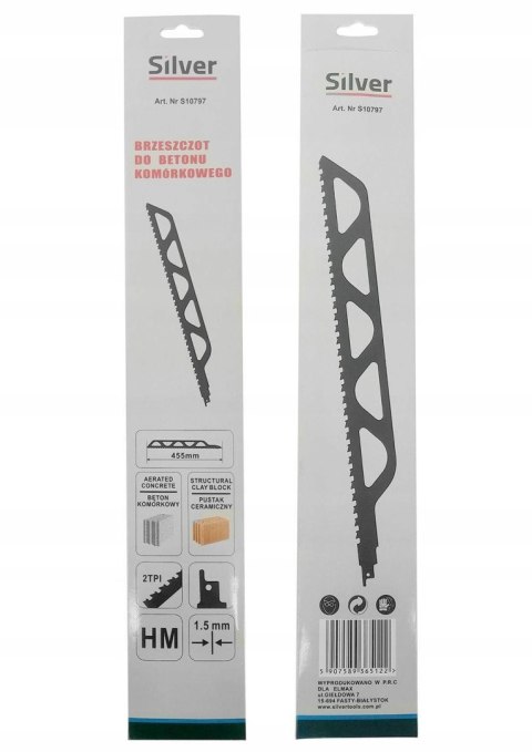 Brzeszczot do pił szablastych Silver 455 mm H&M do betonu cegły pustaków
