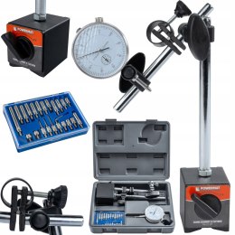 CZUJNIK ZEGAROWY ZE STATYWEM MAGNETYCZNYM 0-10MM 22 KOŃCÓWKI POMIAR BICIA