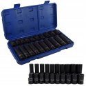 Falon-Tech zestaw nasadek udarowych 10-19 mm 1/2" długie + krótkie 20 el.