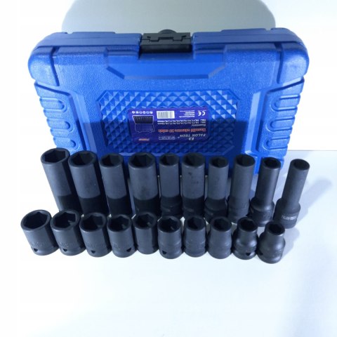 Falon-Tech zestaw nasadek udarowych 10-19 mm 1/2" długie + krótkie 20 el.